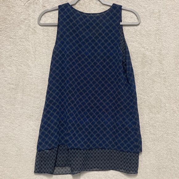 CAbi Scallop Mermaid Scale Layered Tank Top Sleeveless Blouse Navy 3783 Small - Picture 4 of 12